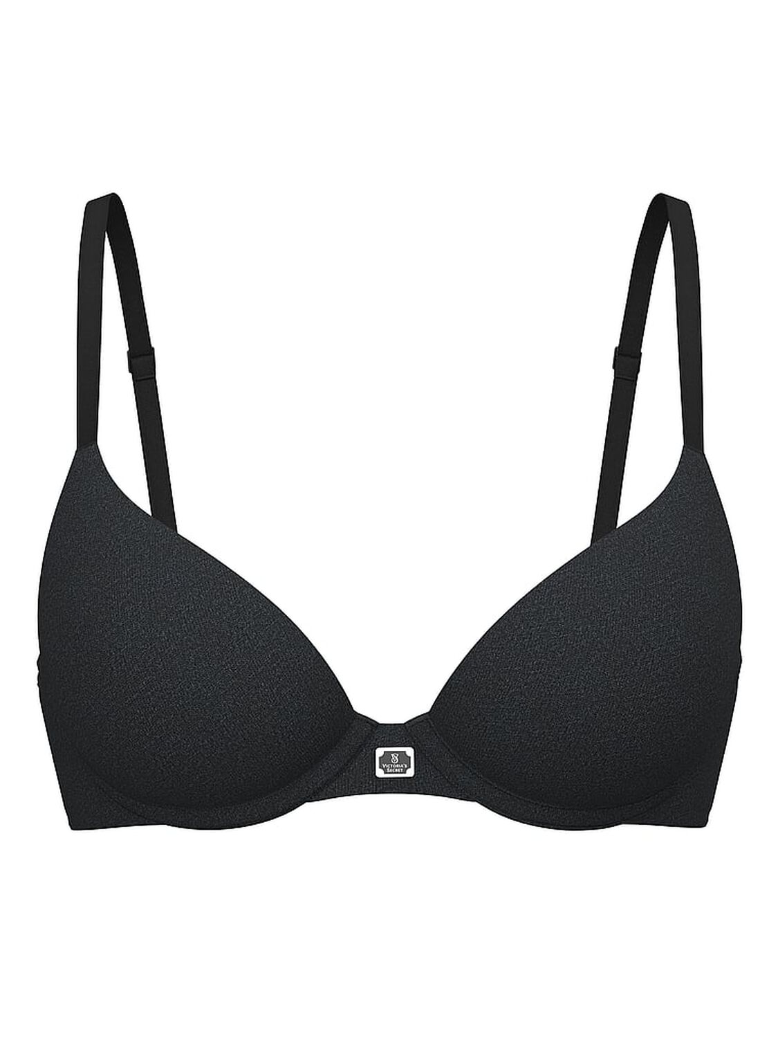vs The T-Shirt Cotton Logo Hardware Perfect Shape Push-Up Bra Heather Black 3 of 3 
