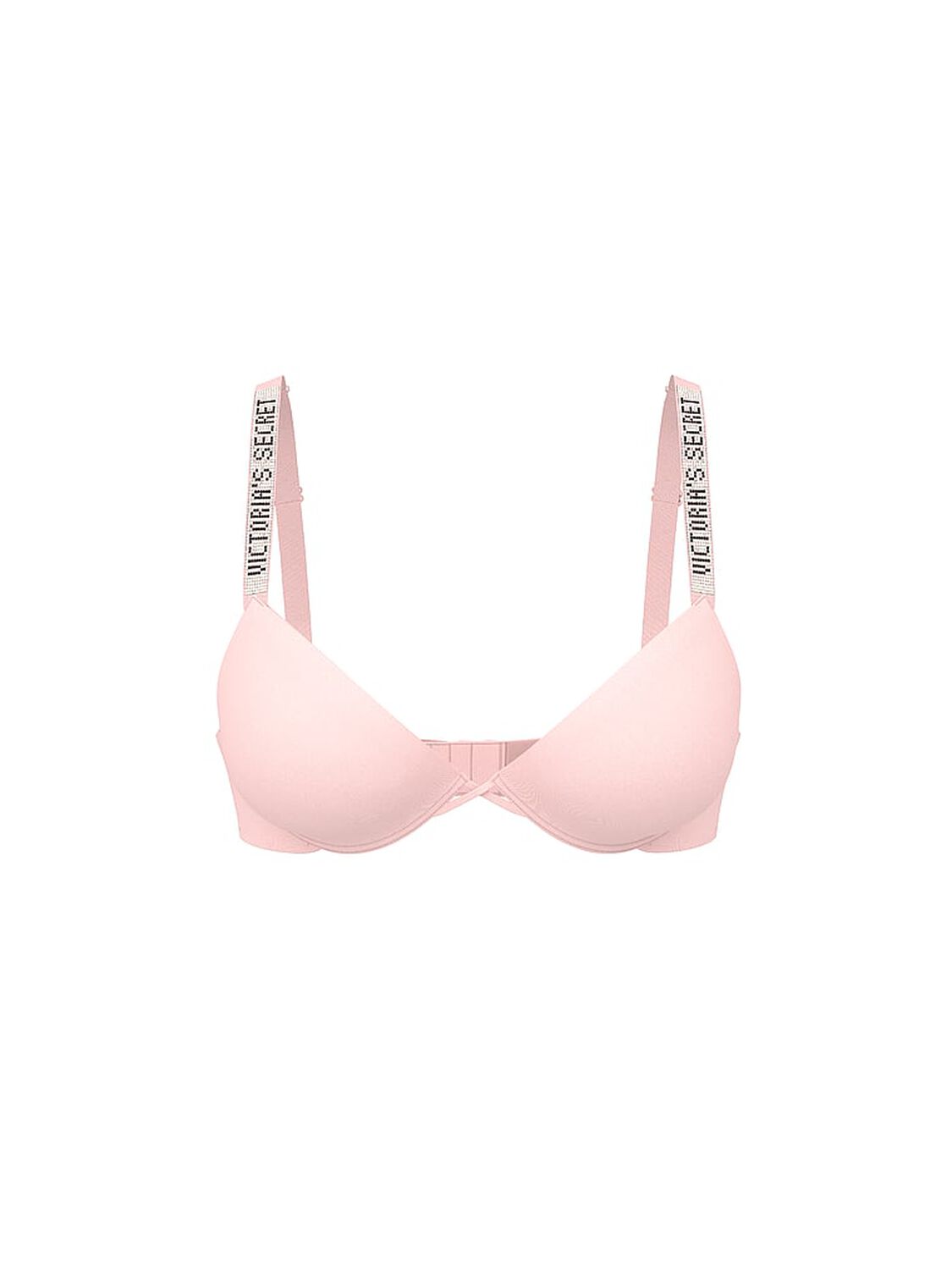 vs Very Sexy Logo Shine Strap Lightly Lined Low-Cut Demi Bra Angel Pink 1 of 1 