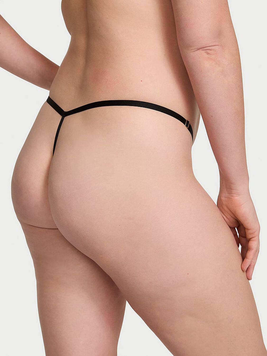 vs Very Sexy Flirty Mesh Adjustable V-String Panty Black Strawberry 2 of 3 