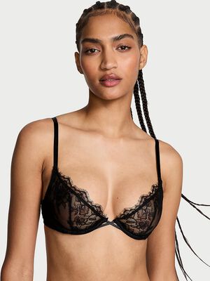Rose Lace Unlined Low-Cut Demi Bra