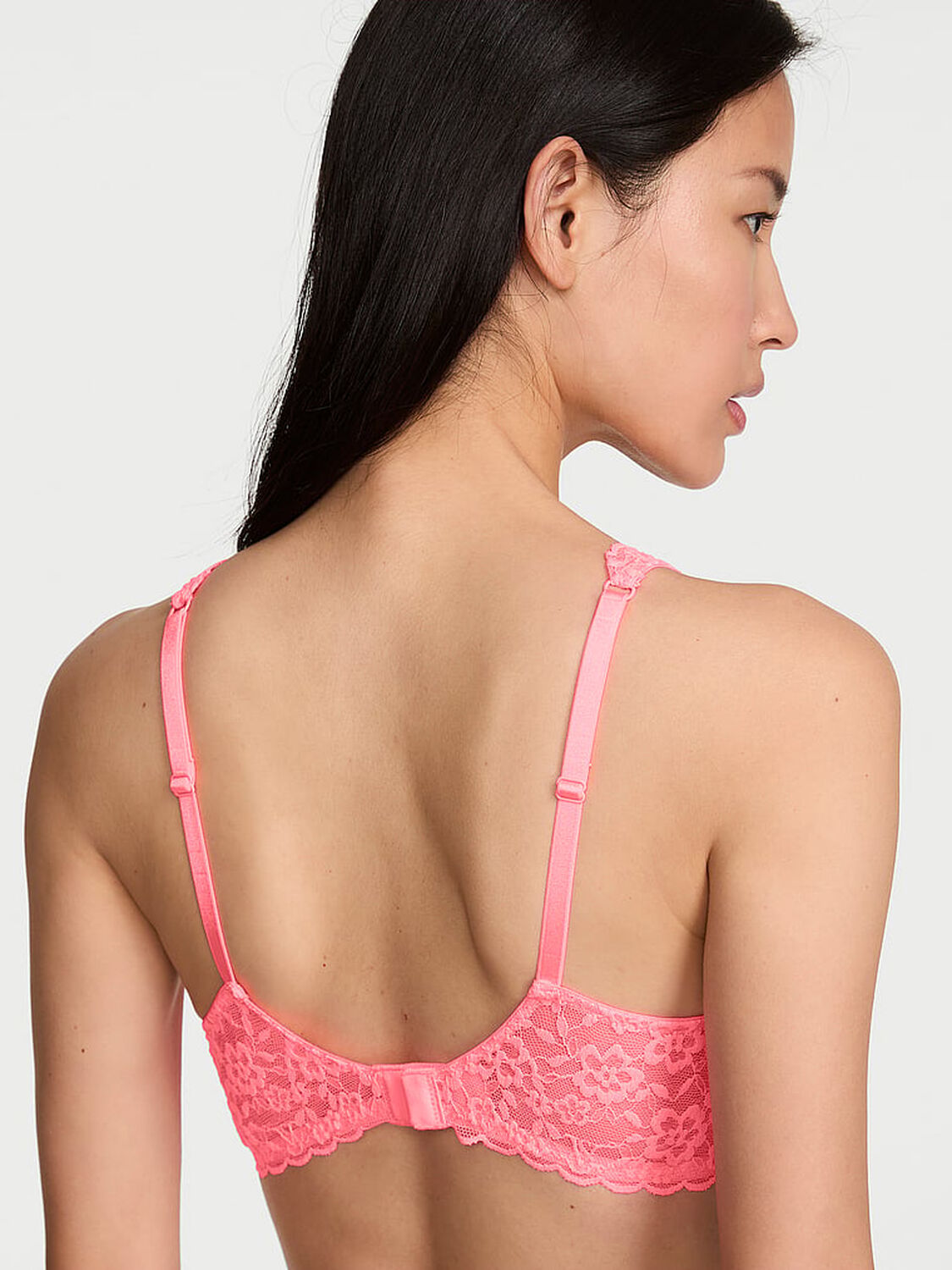 vs Victoria's Secret Lacie Unlined Balconette Bra Pink Highlighter 2 of 3 