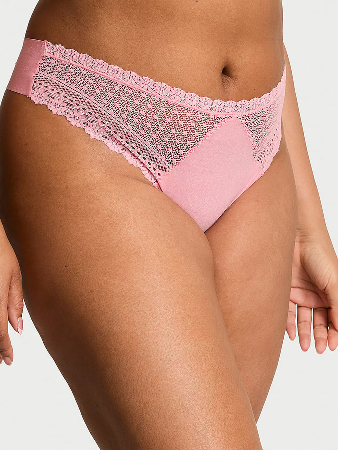 vs No-Show No-Show Daisy Lace Thong Panty 1 of 3 