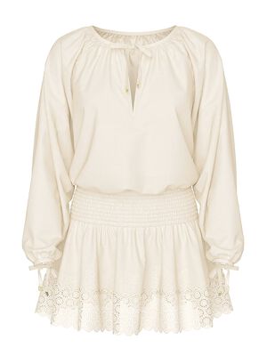 Beachwear Linen Lace-Trim Dress