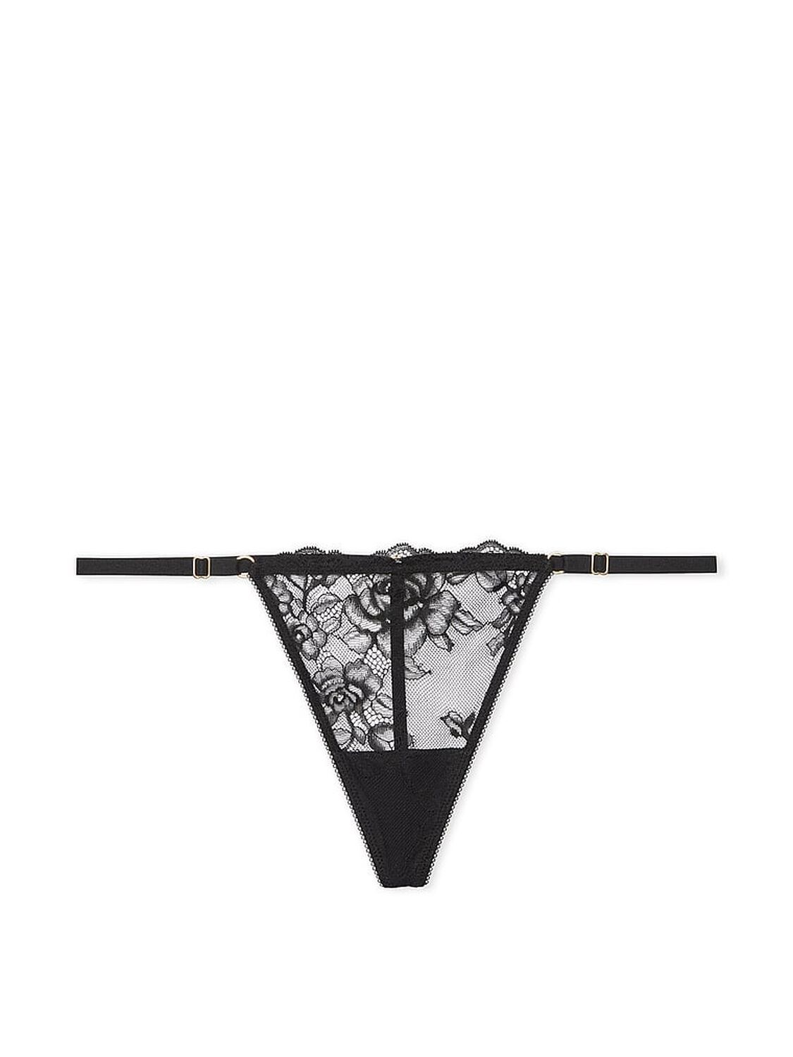vs Very Sexy Rose Lace Adjustable V-String Panty Black 3 of 3 
