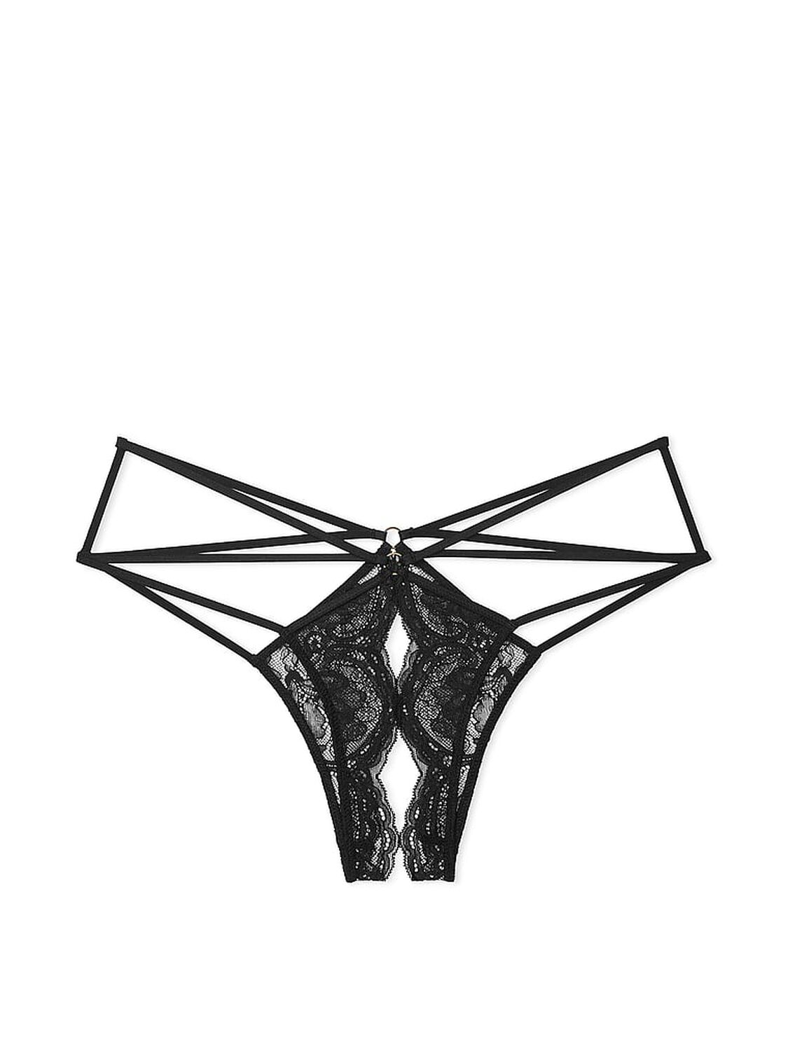 vs Very Sexy Lace Strappy Crotchless Cheeky Panty 1 of 2 