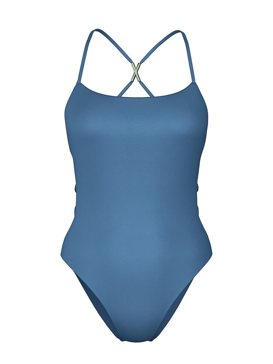 vs Victoria's Secret Swim Archives Sexy Straps Scoop One-Piece Swimsuit Moonlight Blue 3 of 3 