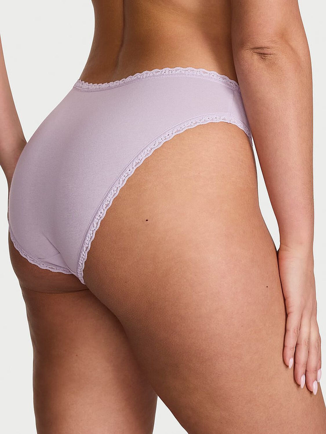 vs Lace Trim Lace-Waist Bikini Panty Crystal Lilac 2 of 2 