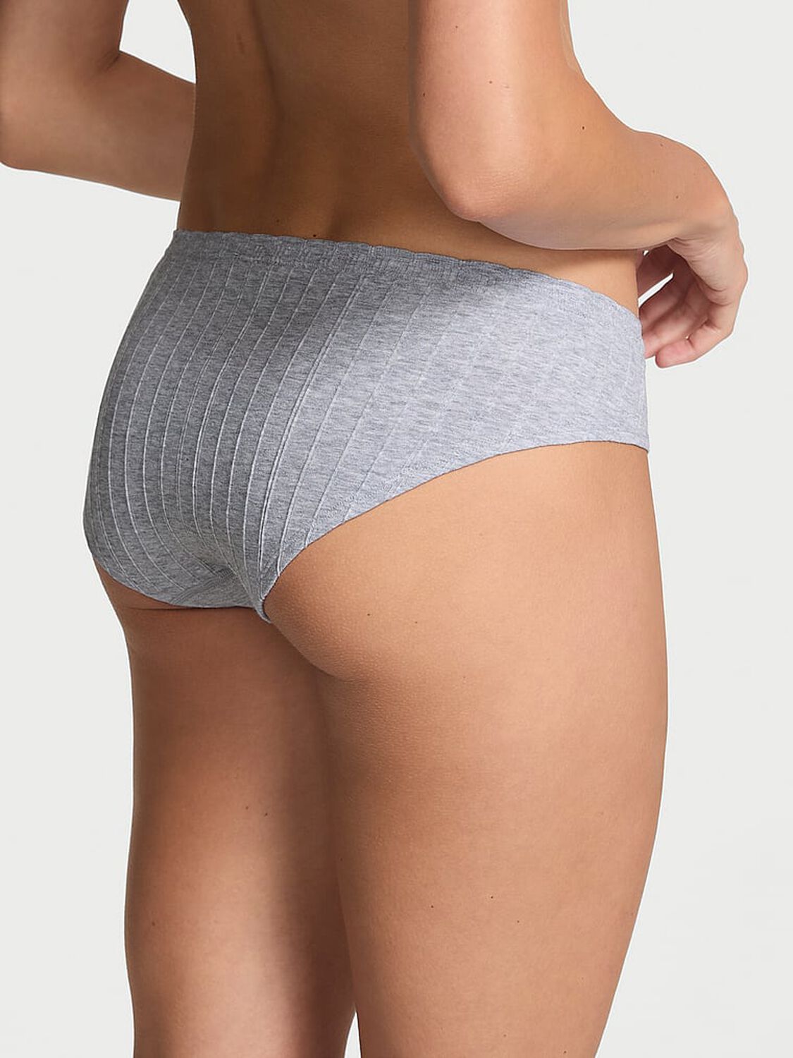 vs Seamless Seamless Cotton Rib Hiphugger Panty Medium Heather Grey 2 of 3 
