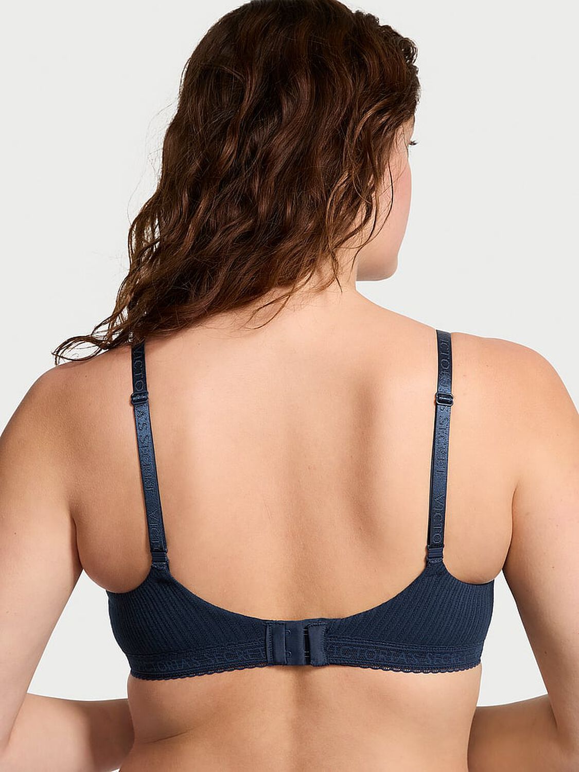vs The T-Shirt Lightly Lined Pointelle Demi Bra Noir Navy 2 of 4 
