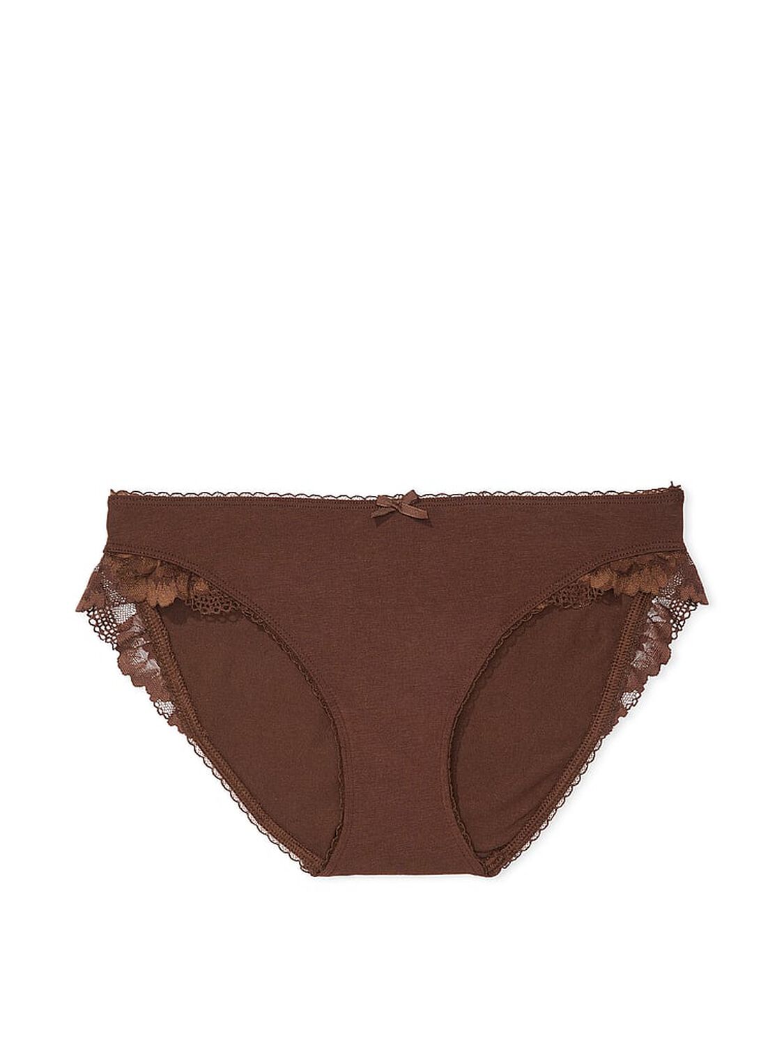 vs Victoria's Secret Body by Victoria Stretch Cotton Lace-Waist Bikini Panty Ganache 1 of 3 
