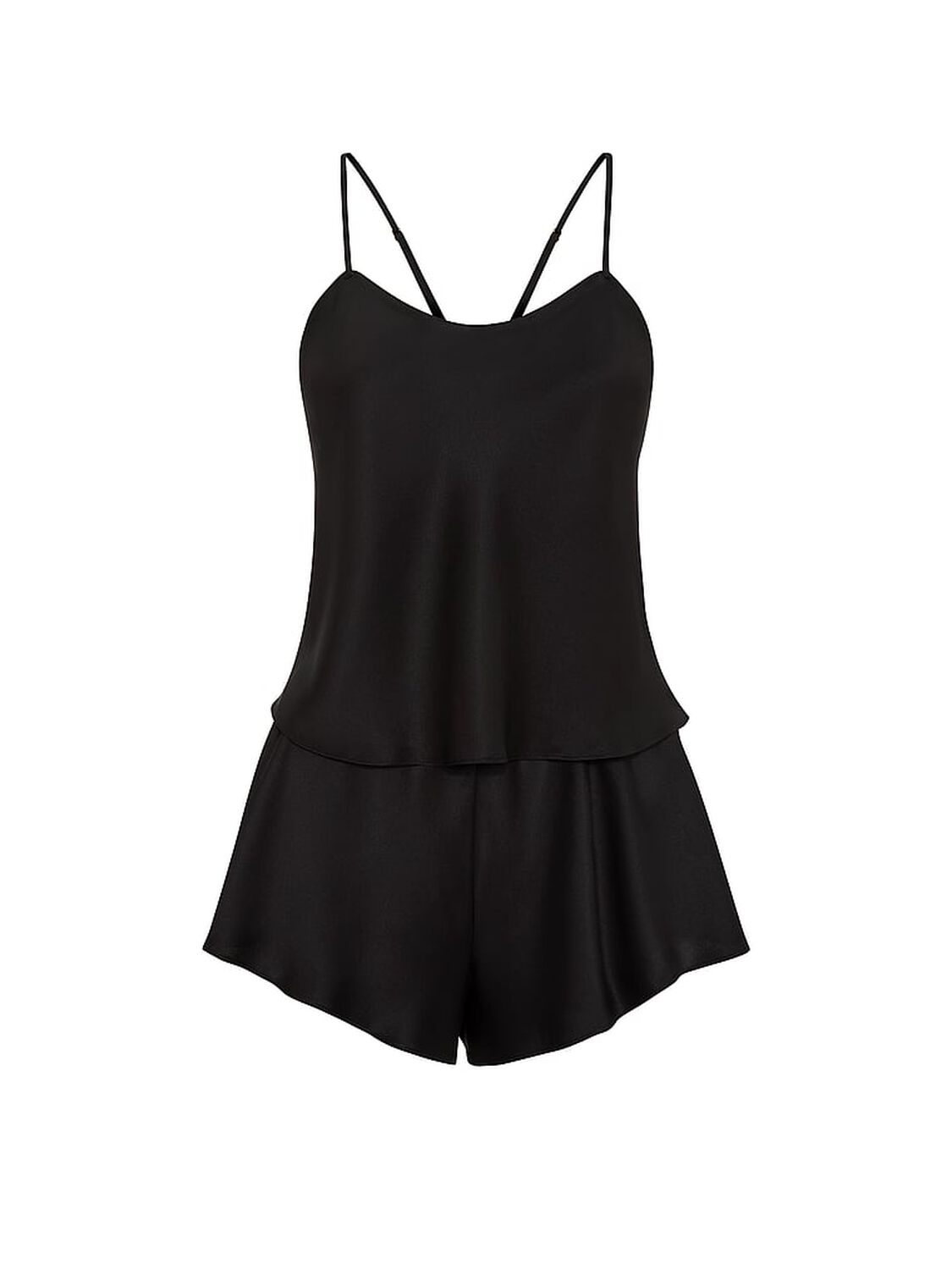 vs Victoria's Secret Satin Open-Back Cami & Shorts Set Black 3 of 3 
