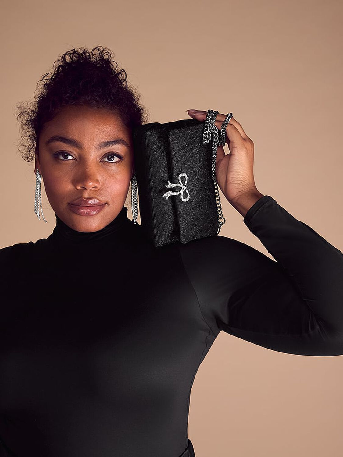 vs Victoria's Secret Convertible Mini Bag Black Sparkle 3 of 3 