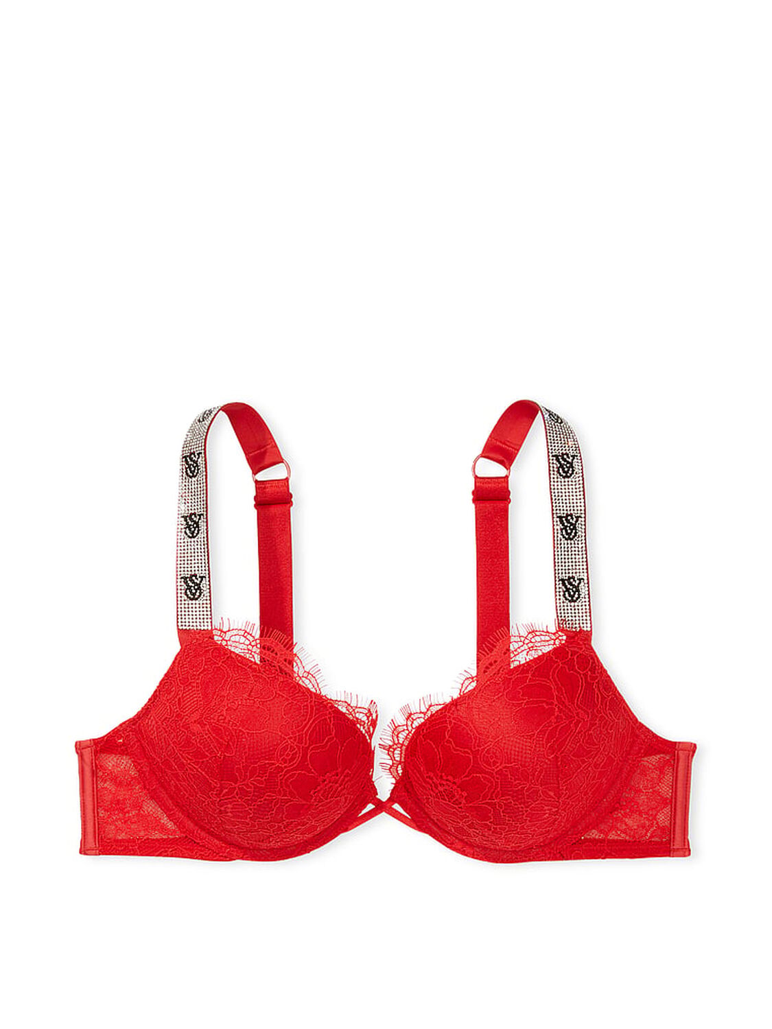 vs Very Sexy Bombshell Add-2-Cups Shine Strap Lace Push-Up Bra Sunny Orange 3 of 4 