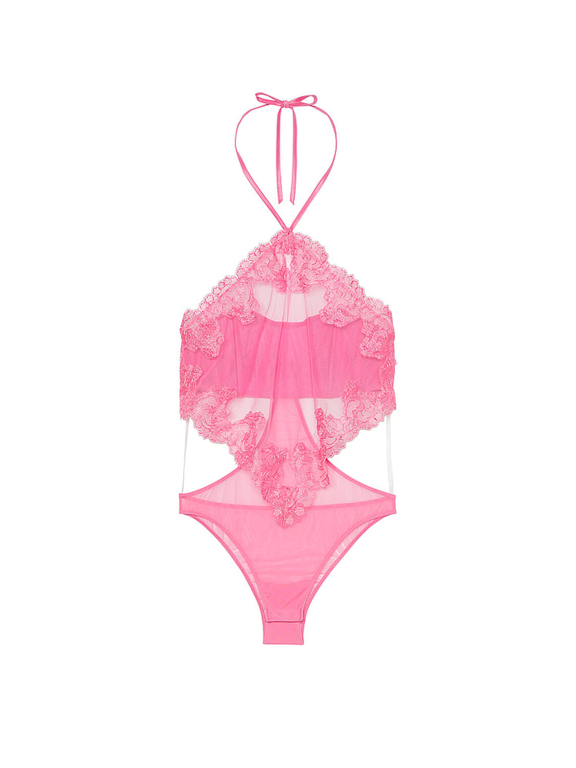 vs Very Sexy Sheer Boho Floral Embroidery Halter-Neck Teddy 3 of 3 