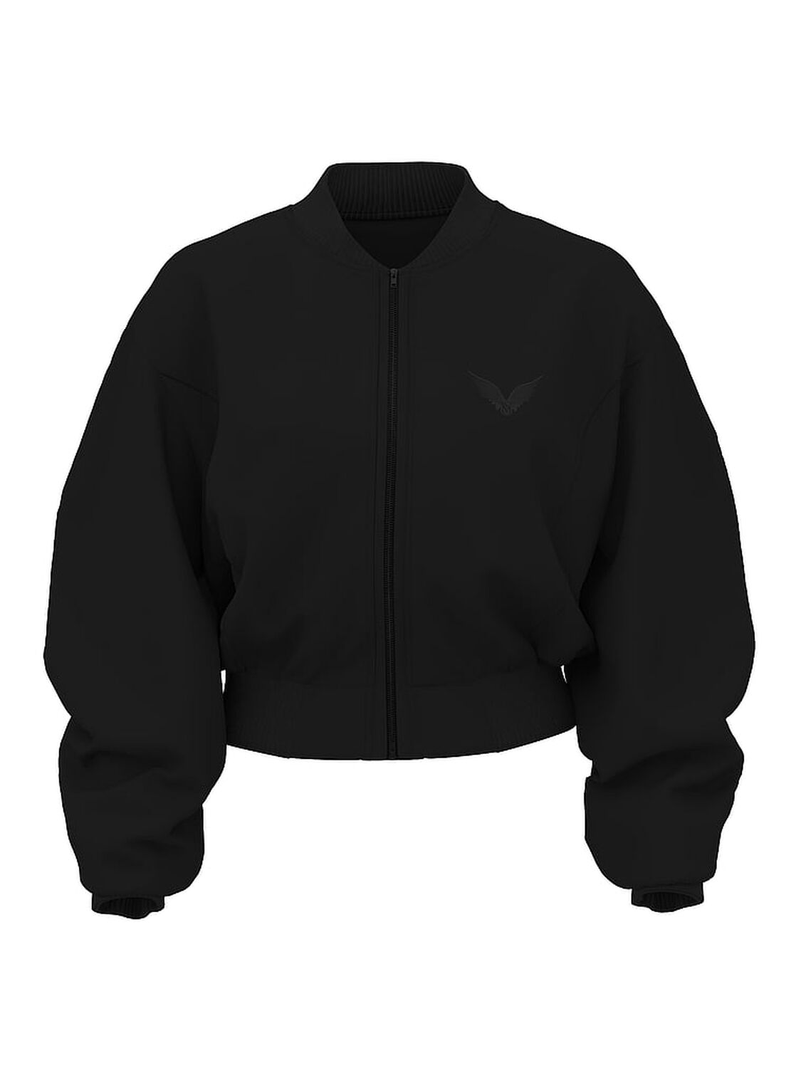 vs Angel Essentials In-Flight Cropped Bomber Jacket Pure Black 3 of 4
