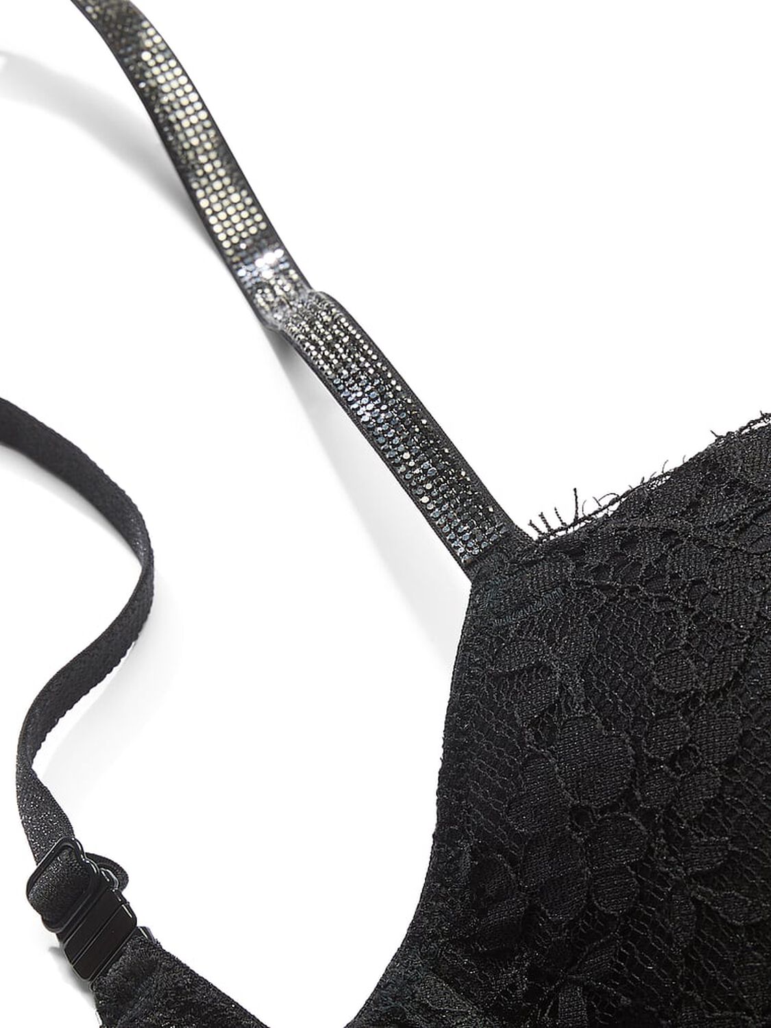 vs Dream Angels Twinkle Strap Lace Push-Up Bra Black 4 of 4 