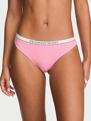 Seamless Logo Rib Thong Panty