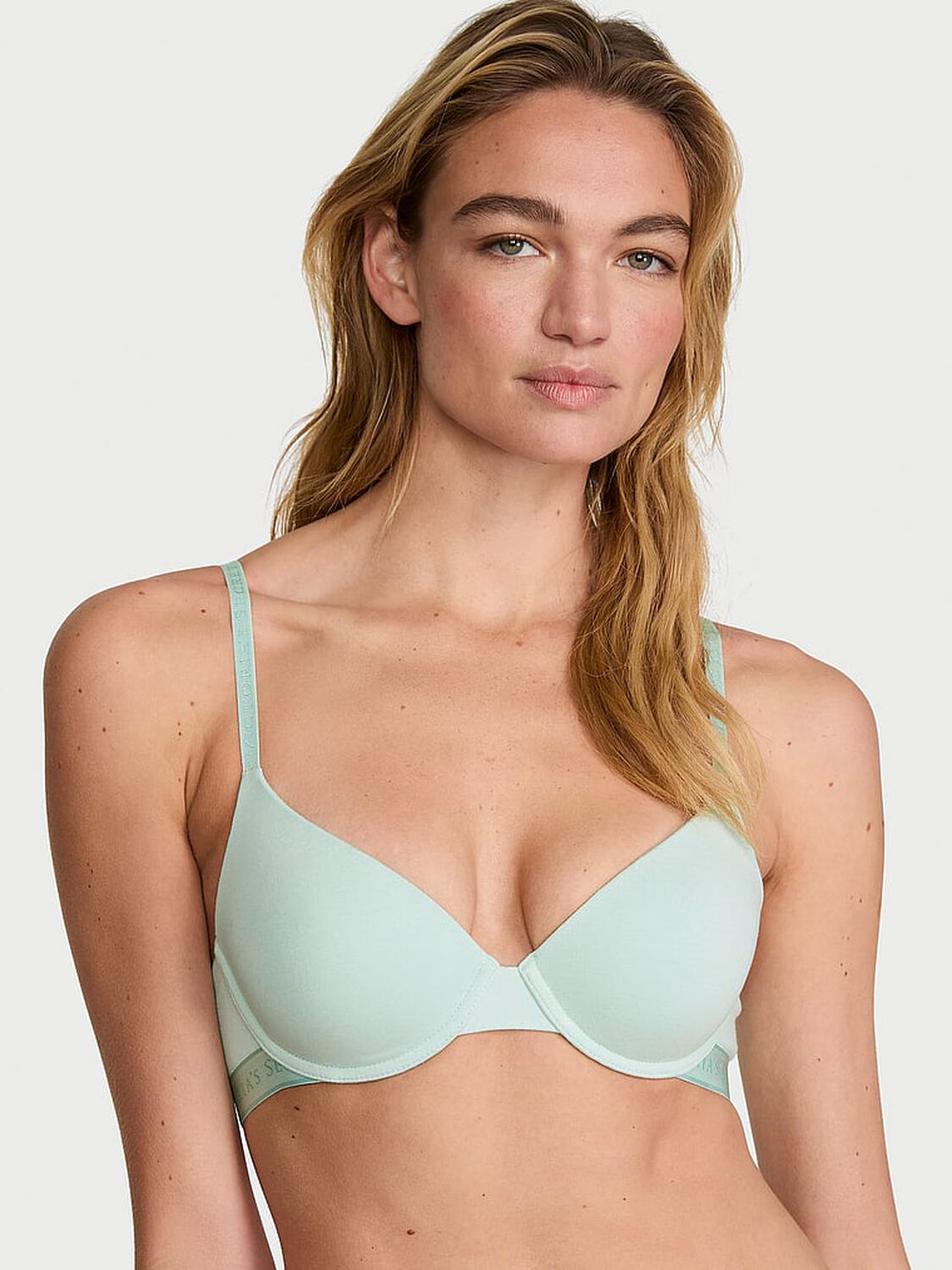 vs The T-Shirt Cotton Lightly Lined Demi Bra Yacht Blue 1 of 3 