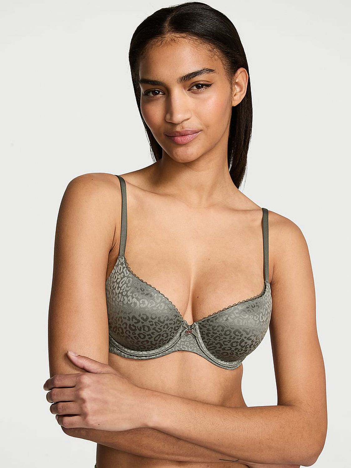 vs Body By Victoria Lightly Lined Demi Bra Expedition Green 1 of 3 