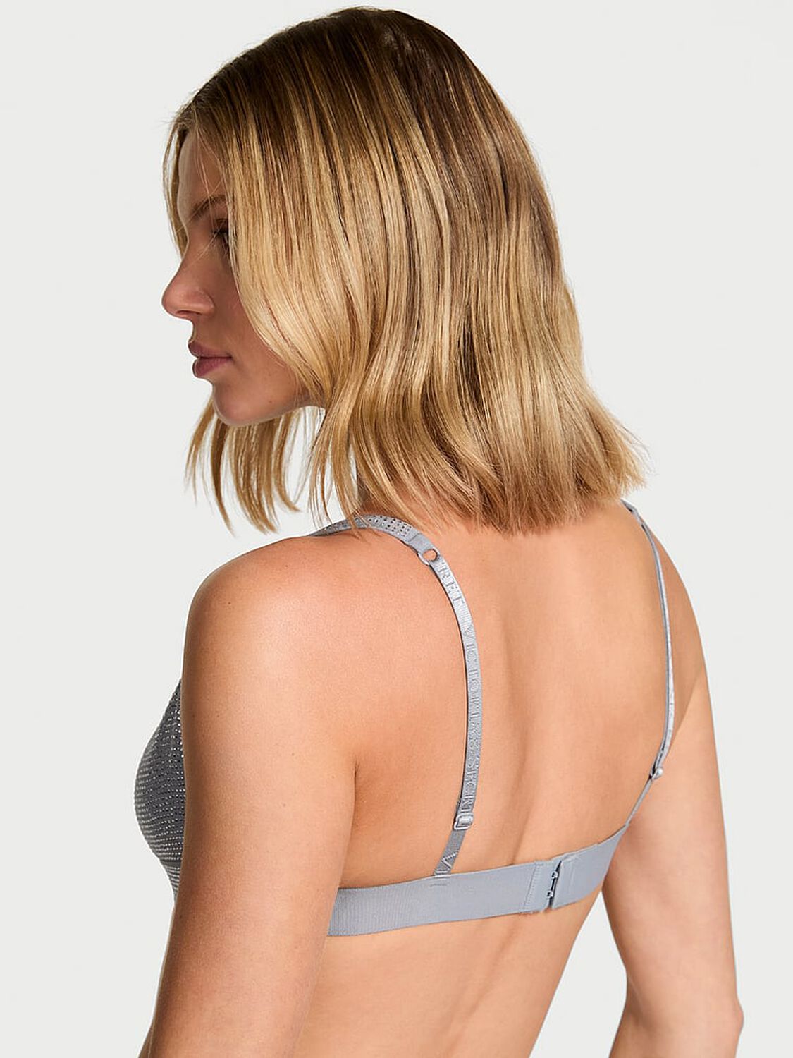 vs The T-Shirt Shine Cotton Wireless Plunge Bralette Darling Grey 2 of 2 