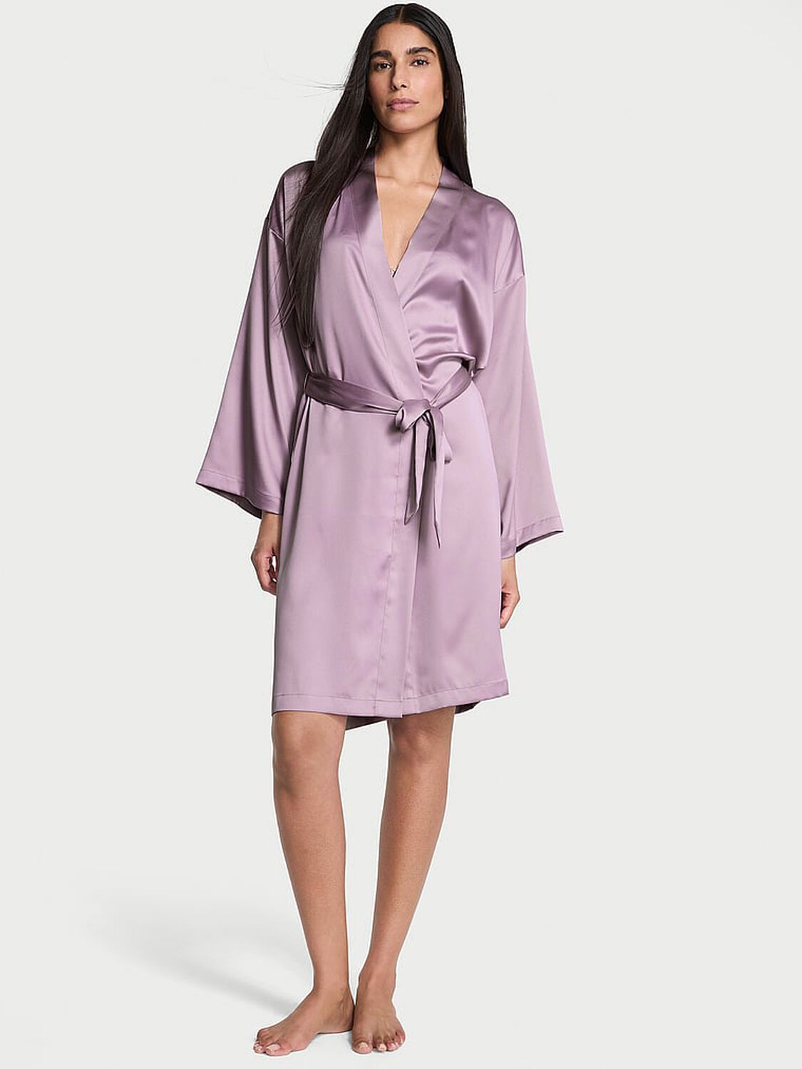 vs Victoria's Secret Satin Midi Robe Deep Hyacinth 3 of 3 