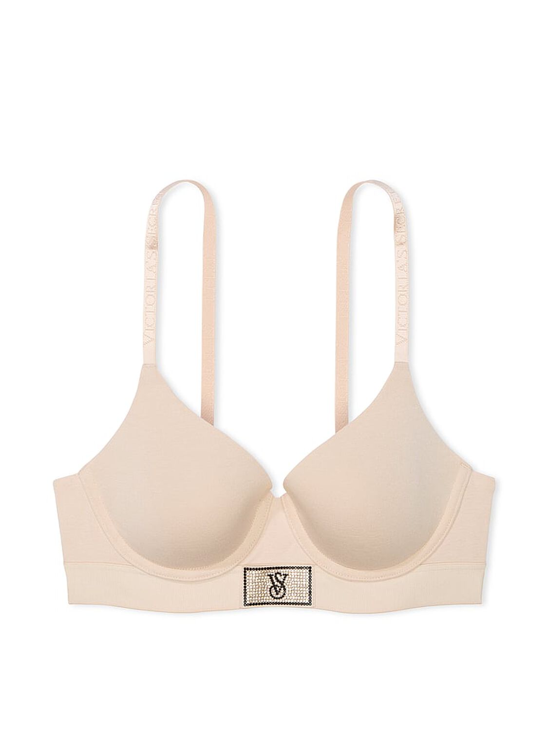 vs The T-Shirt Shine Patch Lightly Lined Demi Bra Marzipan 3 of 4 
