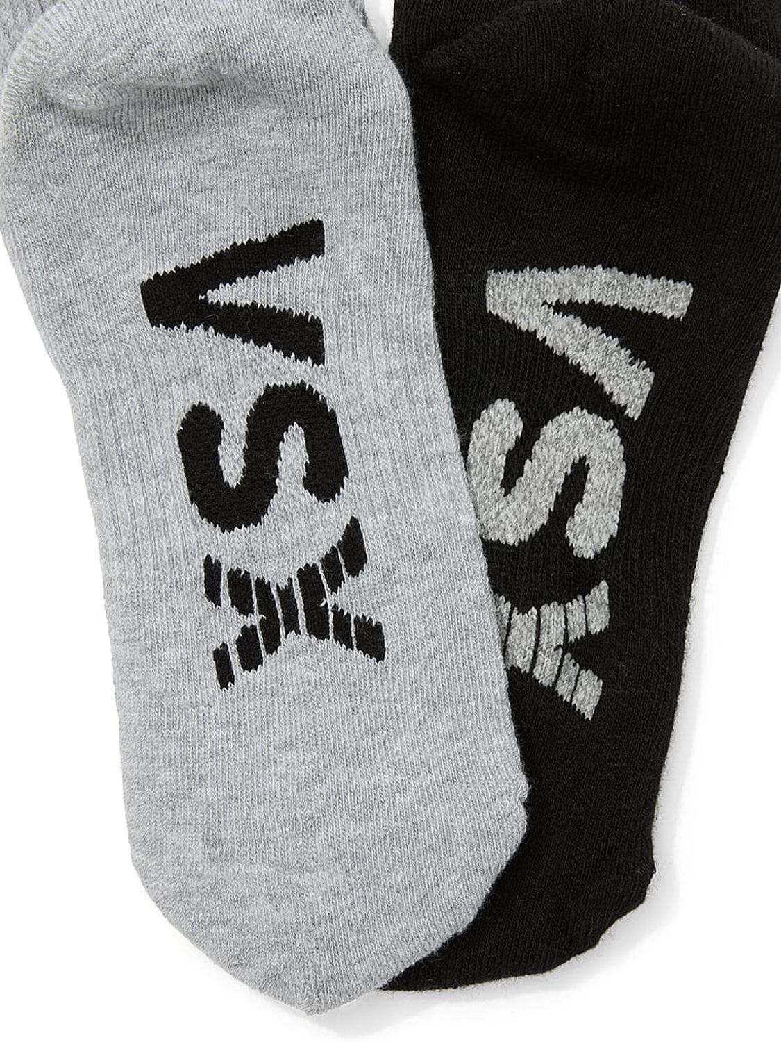 vs Victoria's Secret VSX 2-Pack Ankle Socks Black & Heather Grey 2 of 2 