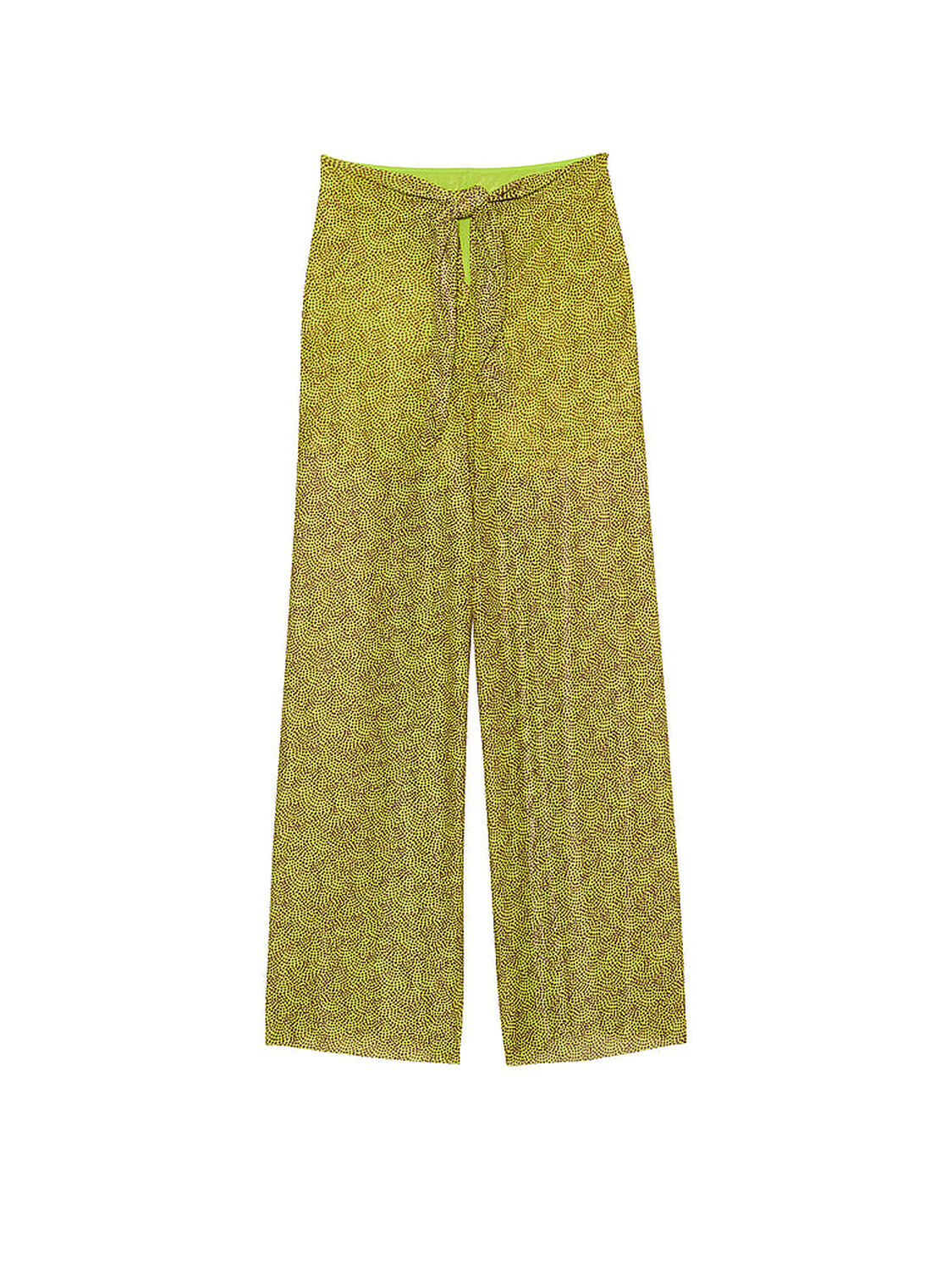 vs Victoria's Secret Swim Beachwear Mesh Tie-Front Cover-Up Pants Limelight Dots 3 of 3 