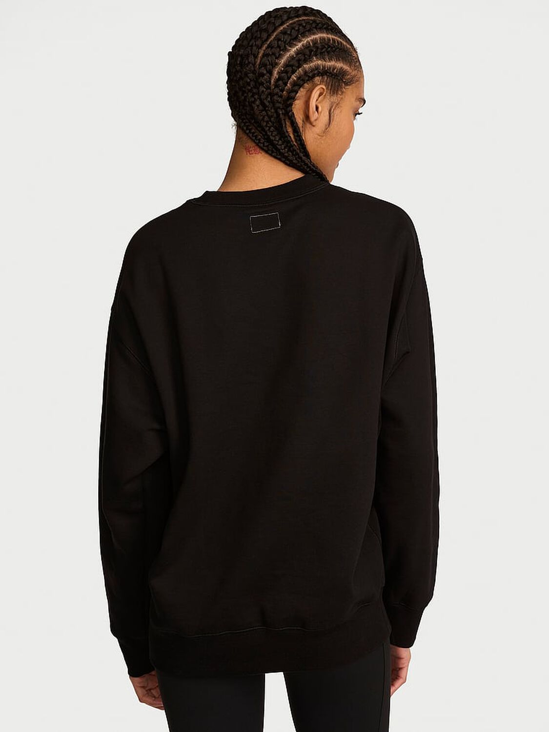 vs Angel Essentials Iconic Fleece Crewneck Sweatshirt Black 2 of 3 