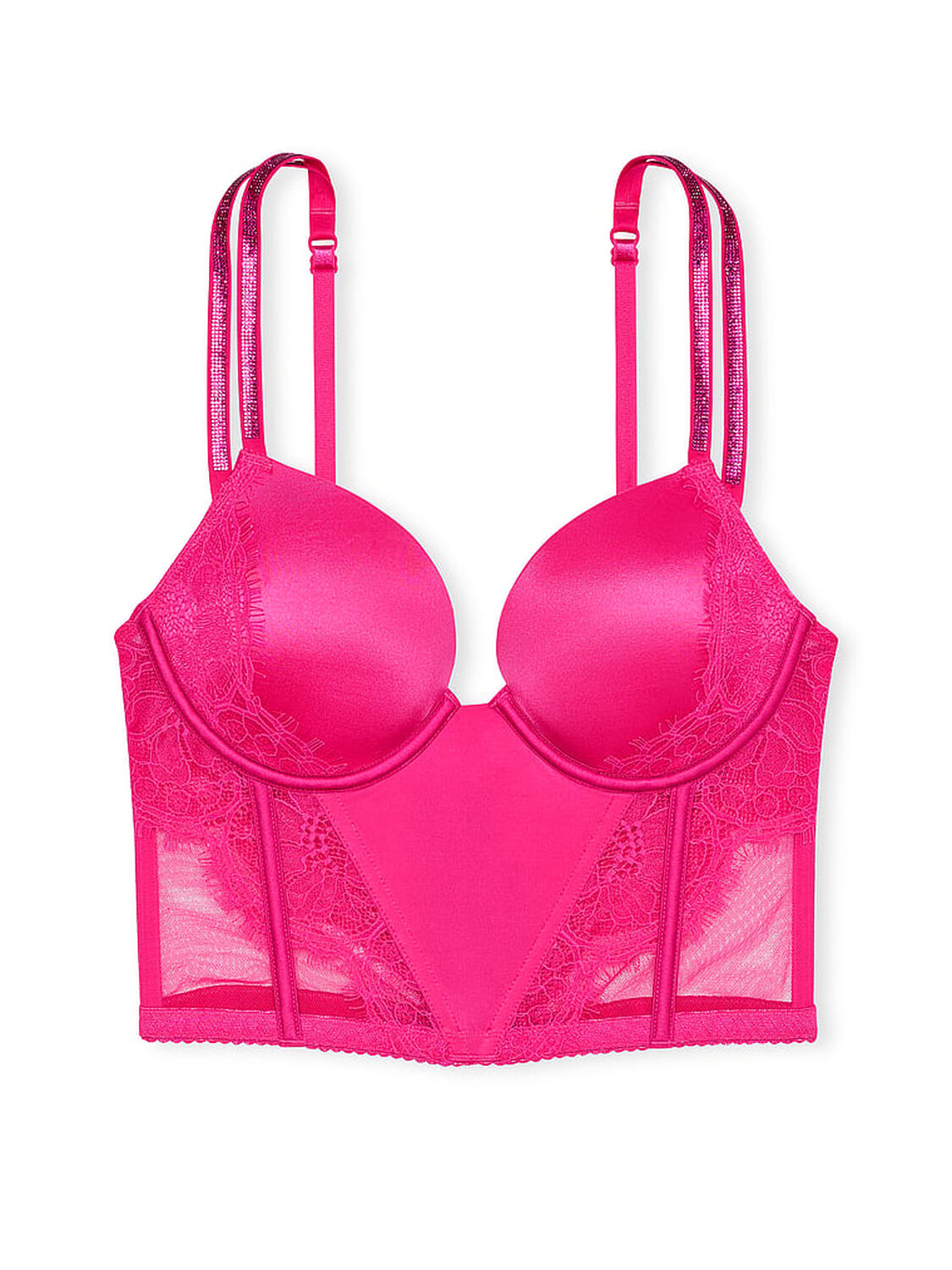 vs Very Sexy Double Shine Strap Push-Up Corset Top Hot Pink 3 of 5 