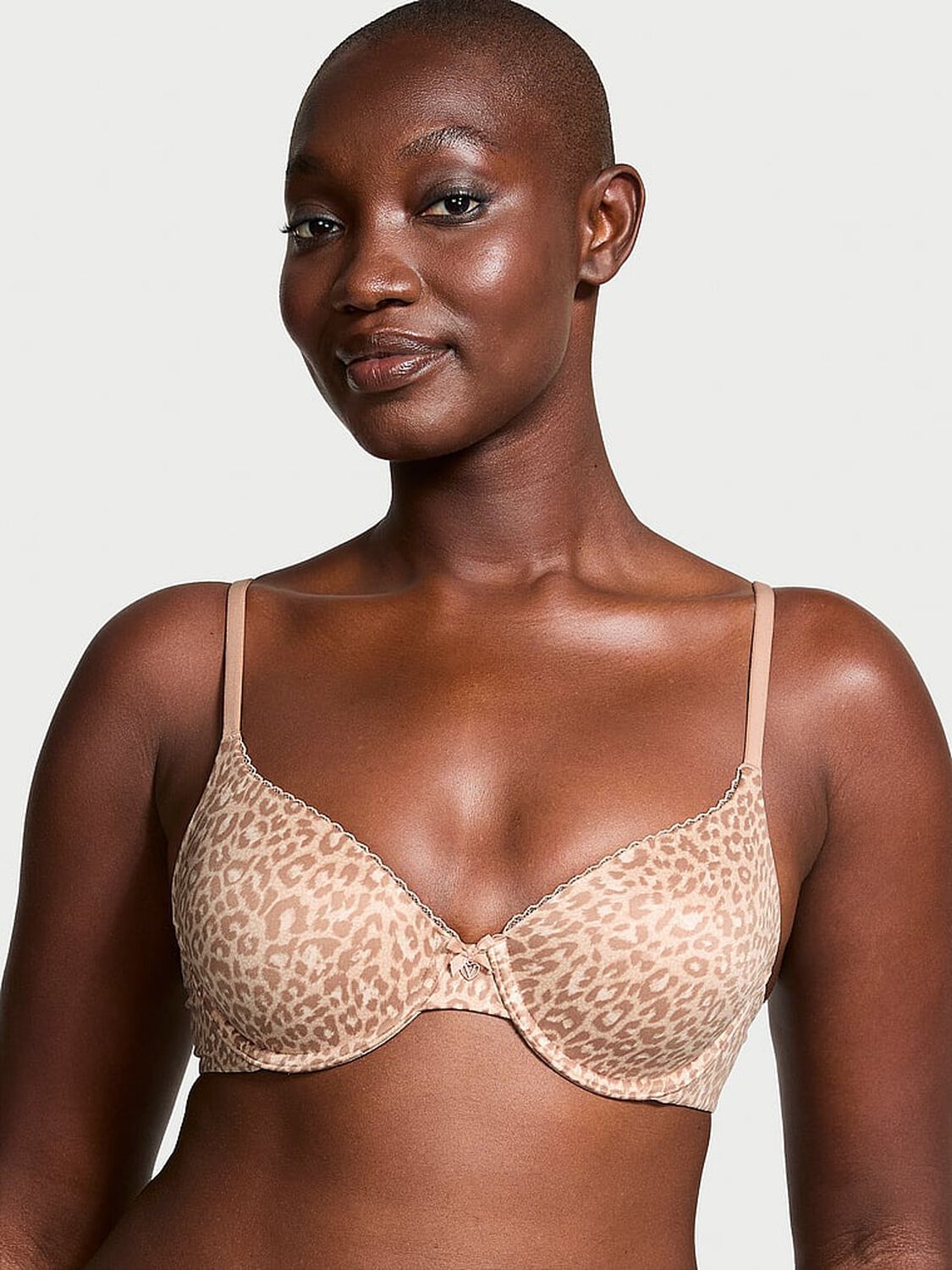 vs Body By Victoria Lightly Lined Full-Coverage Smooth Bra Champagne Glam Leopard 1 of 3 