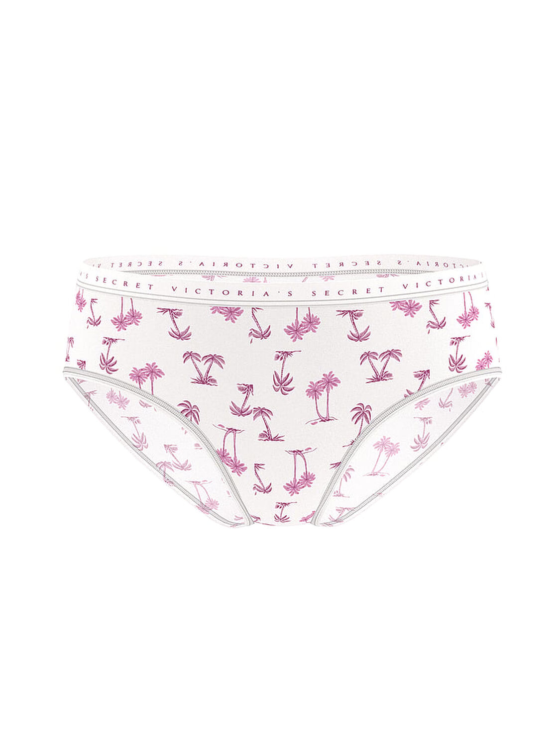 vs Victoria's Secret Stretch Cotton Hiphugger Panty White & Pink Palms 3 of 3 