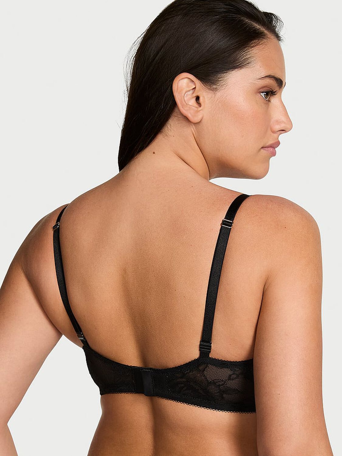 vs Very Sexy Bombshell Add-2-Cups Rose Lace Push-Up Bra Jet Black 2 of 4 