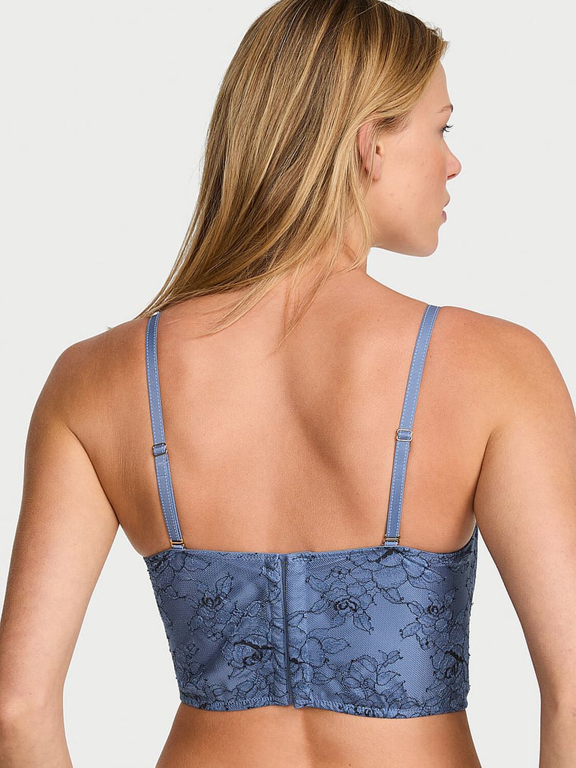 vs Very Sexy Denim Embroidery Bustier Corset Top Denim Blue 2 of 2 