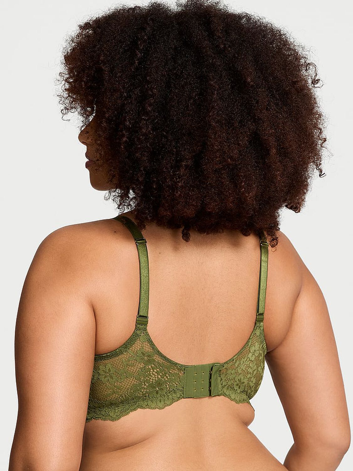 vs Dream Angels Smooth & Lace Push-Up Bra Woodland Green 2 of 4 