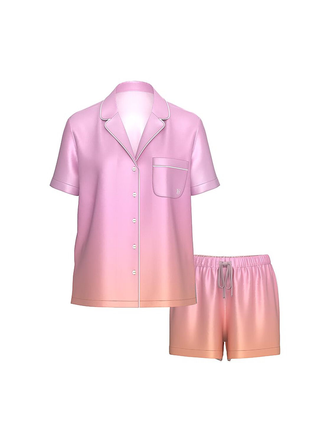vs Victoria's Secret Glazed Satin Ombr� Short Pajama Set Print 2 of 4 