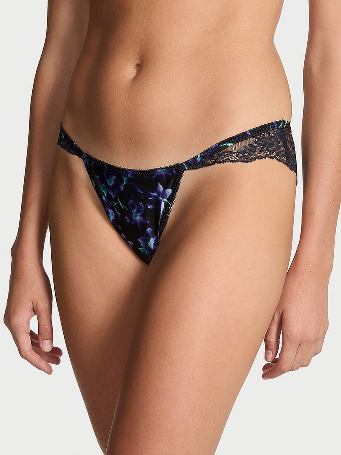 vs Very Sexy Satin Lace-Back Cheeky Panty Black Orchid 4 of 4 