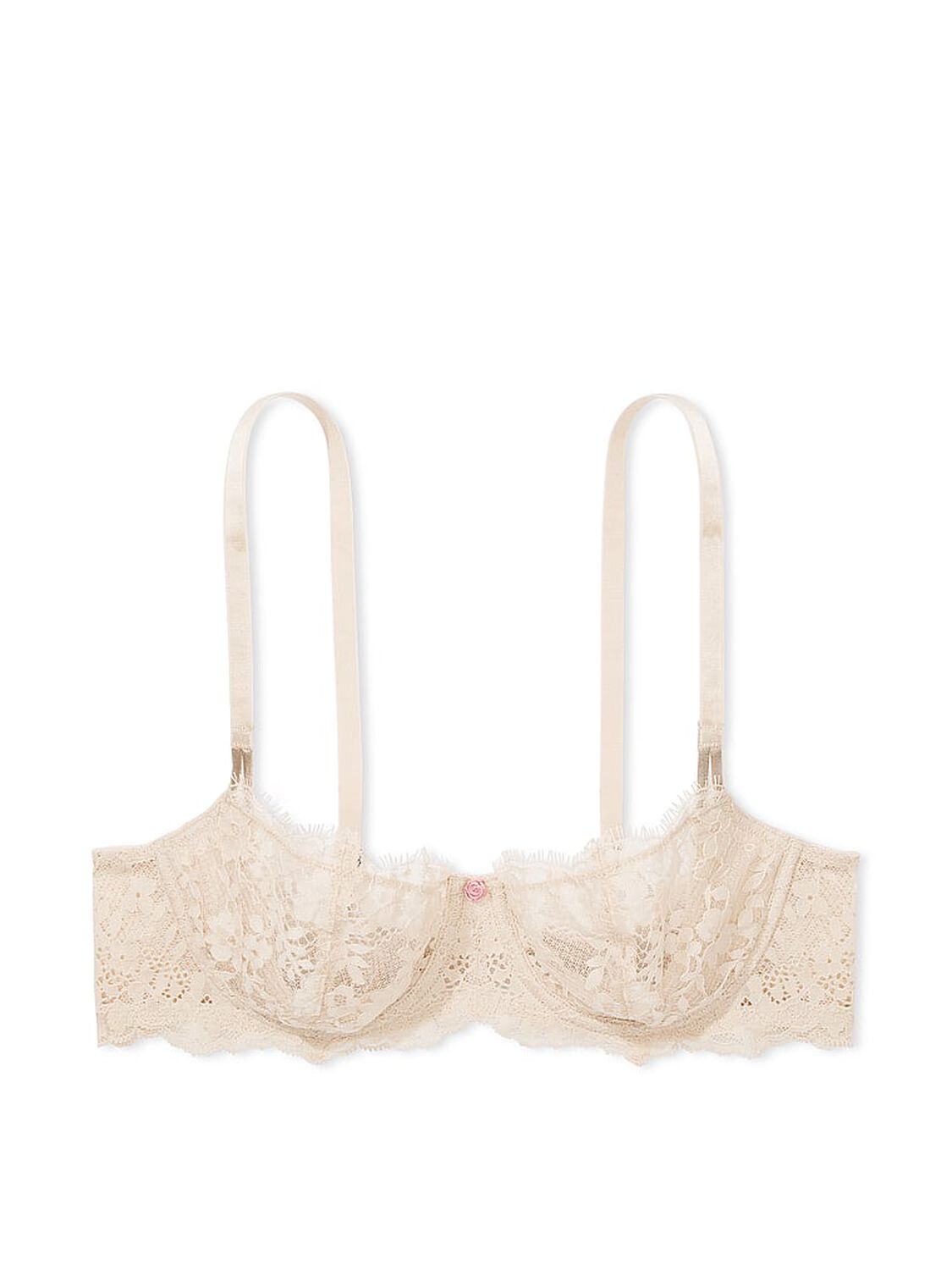 vs Dream Angels Wicked Unlined Lace Balconette Bra Marzipan 3 of 4 
