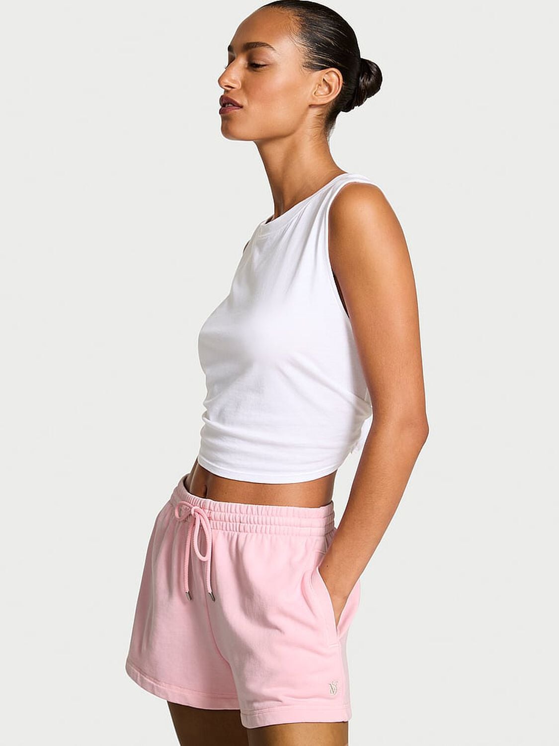 vs Angel Essentials Off-Duty Terry Lounge Shorts Pretty Blossom 1 of 3 