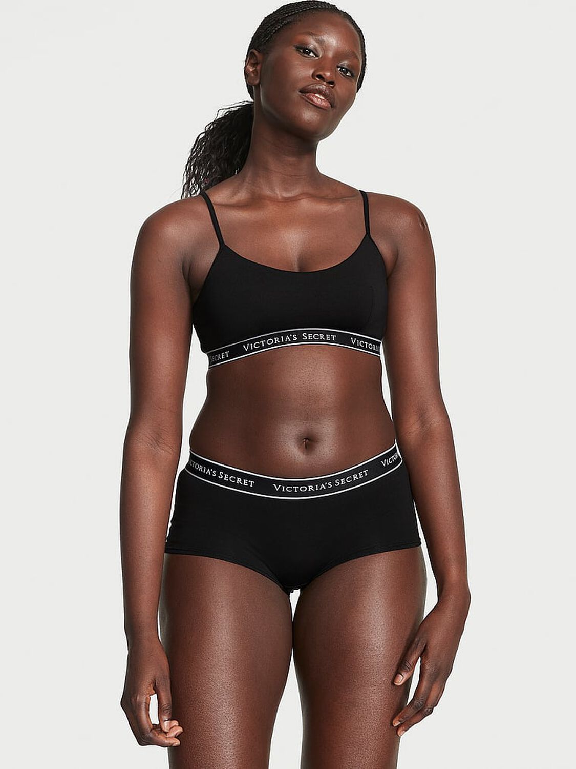 vs Cotton Logo Cotton Boyshort Panty Black 4 of 4 