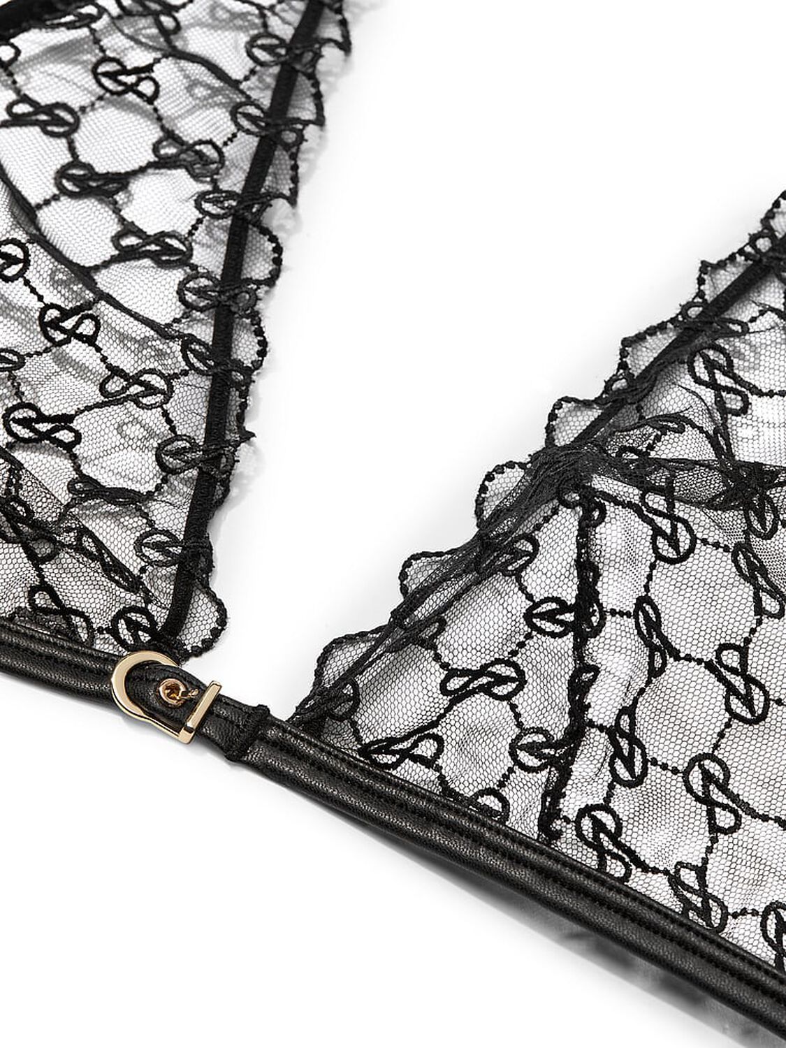 vs Very Sexy VS Logo Embroidery Triangle Bralette Black 3 of 3 