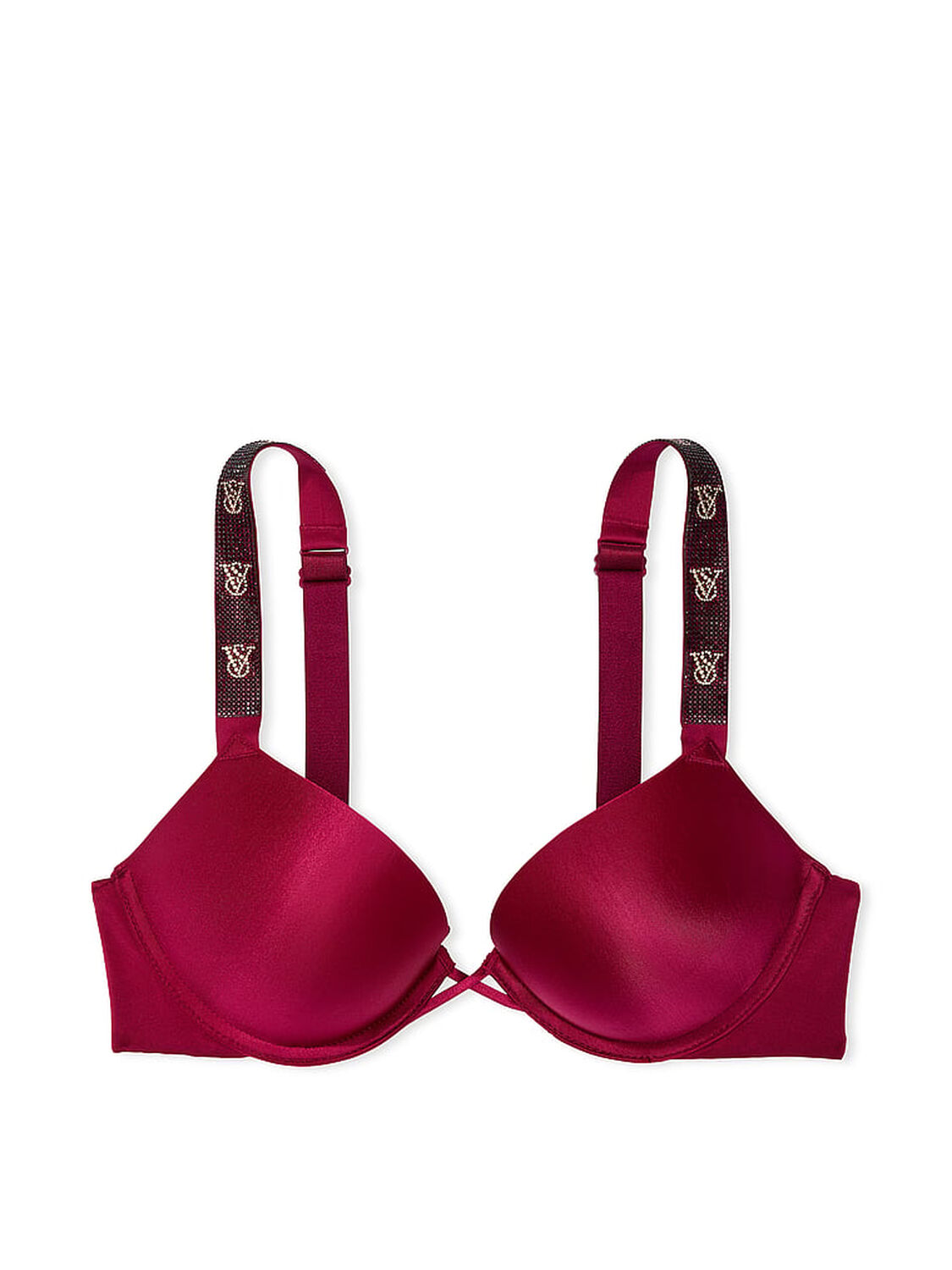 vs Very Sexy Bombshell Shine Strap Add-2-Cups Push-Up Bra Campari Red 3 of 4 
