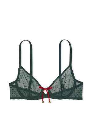 Jingle Bells Mesh Unlined Demi Bra