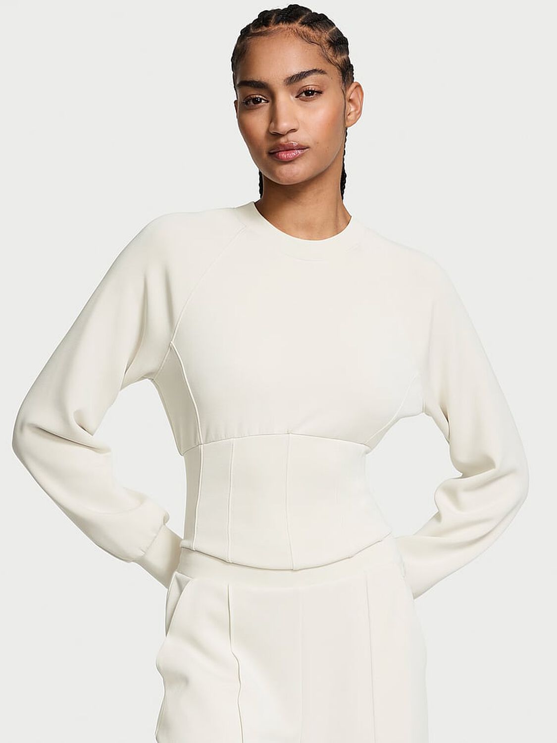 vs Vsx VSX Featherweight Knit Corset Crewneck 1 of 3 