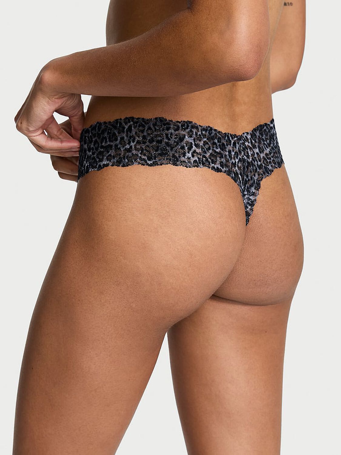 vs The Lacie Lace Thong Panty Tornado Grey Leopard 2 of 3 