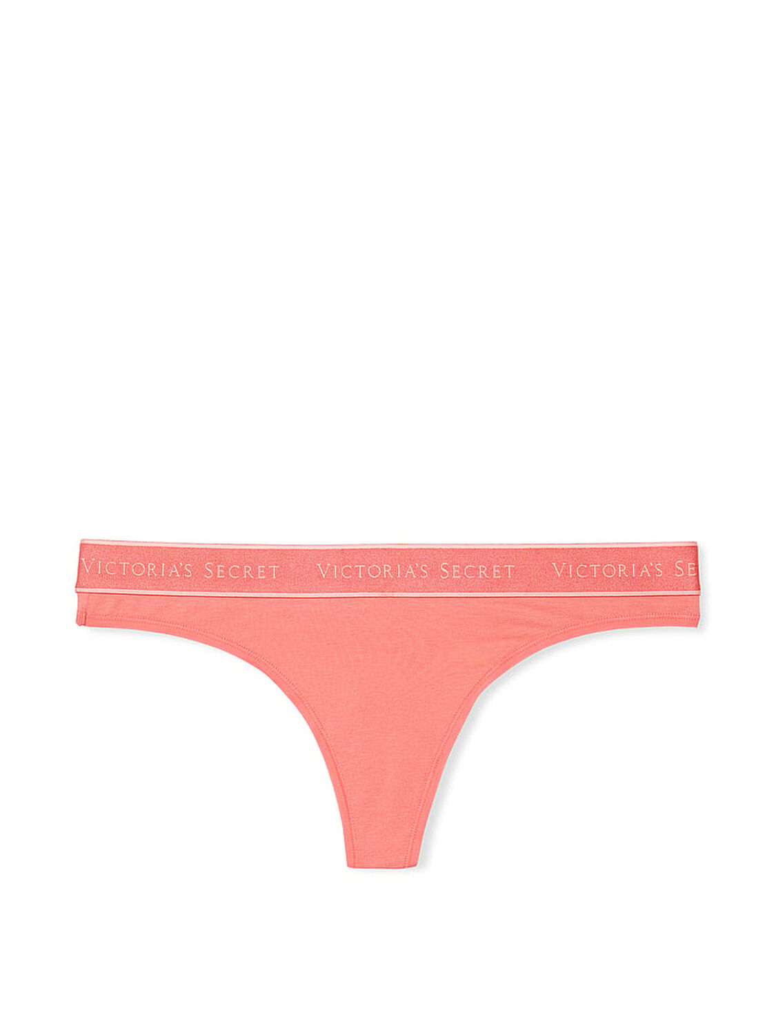 vs Cotton Logo Cotton Thong Panty Coral Ribbon 3 of 3 