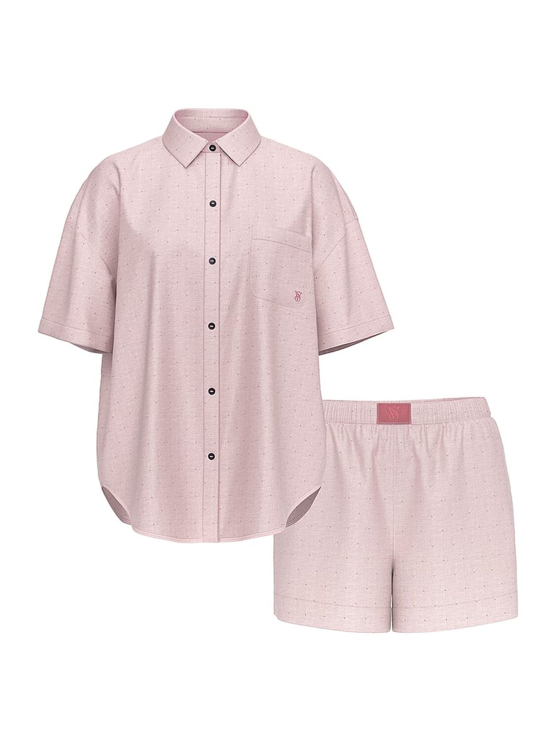 vs Victoria's Secret Modal-Cotton Short Pajama Set Nostalgia Rose Herringbone 3 of 3 