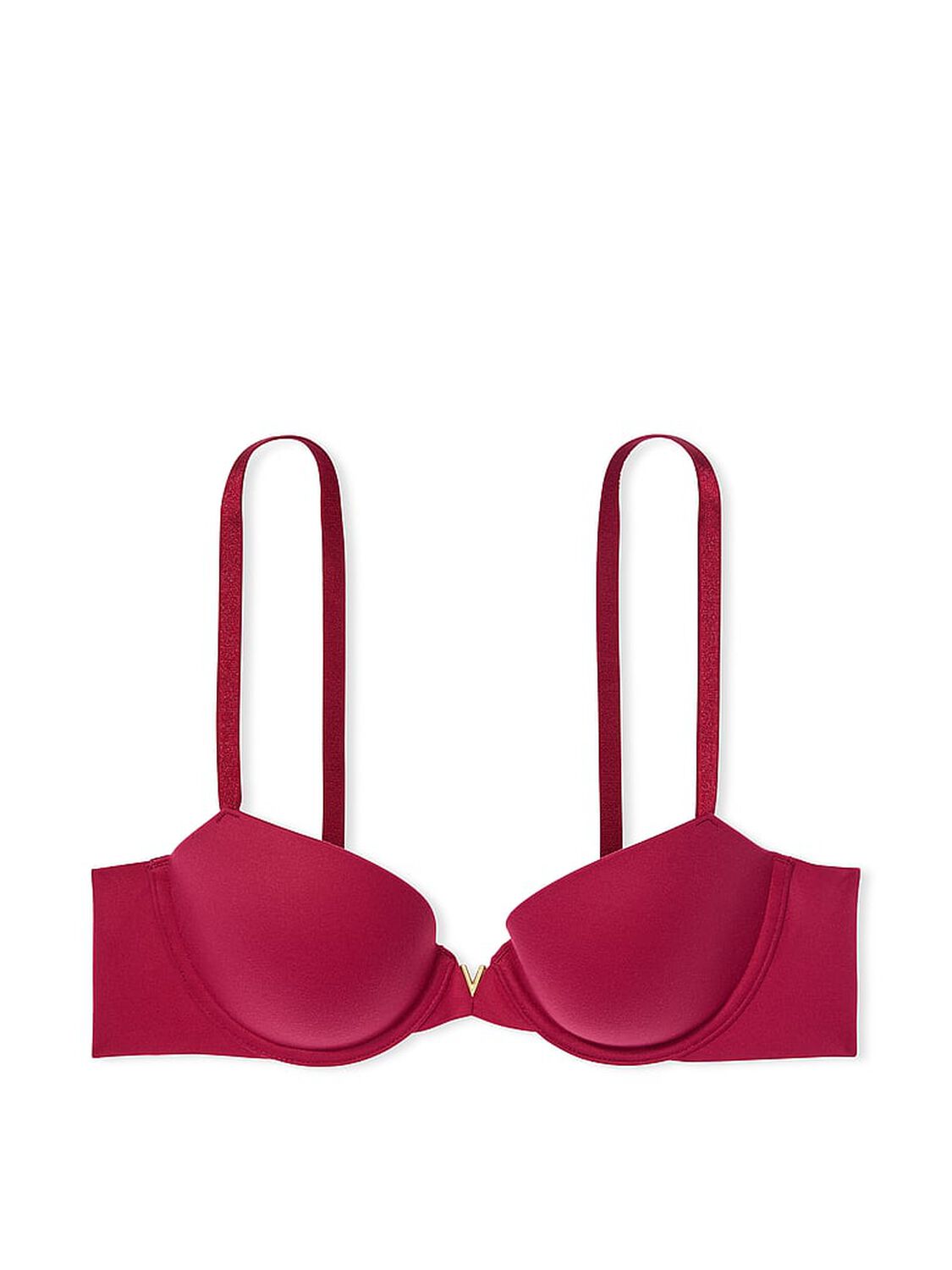 vs Dream Angels Lightly Lined Plunge Demi Bra Campari Red 3 of 4 
