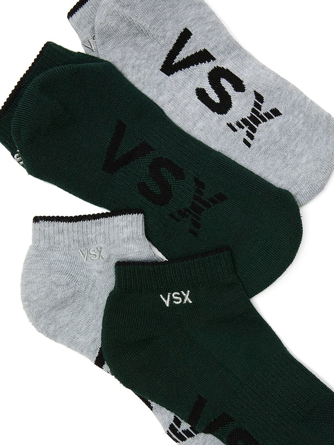vs Victoria's Secret VSX 2-Pack Ankle Socks Cilantro & Heather Grey 2 of 2 