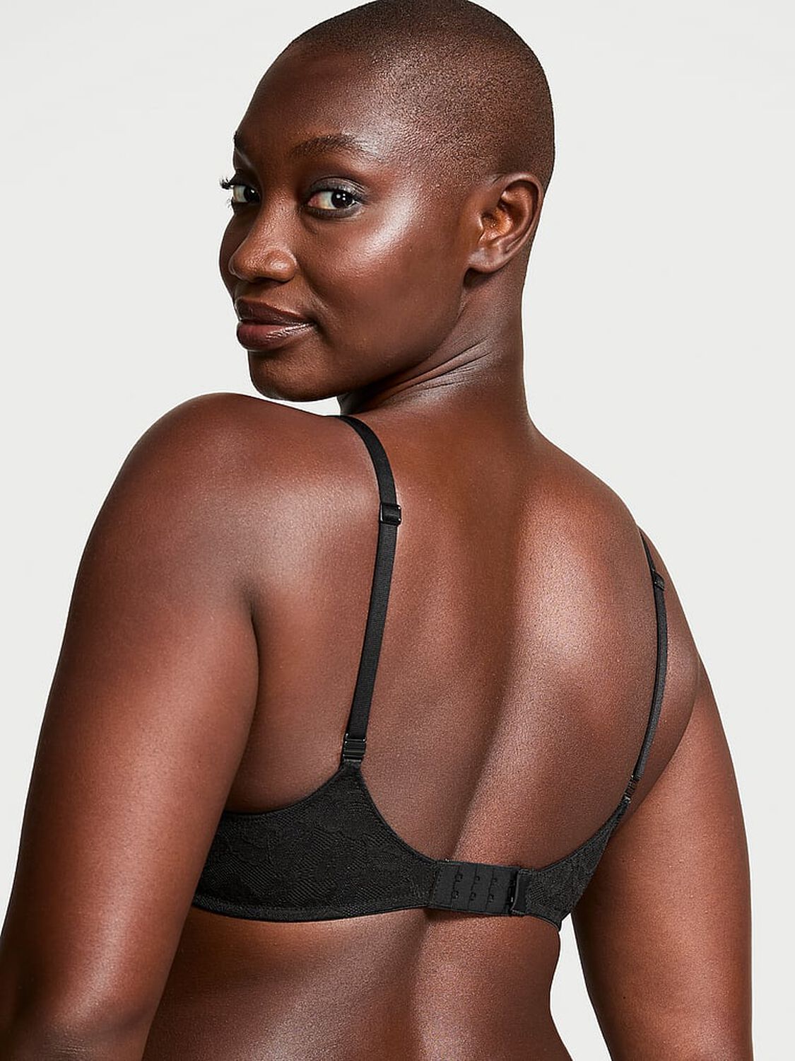 vs Body By Victoria Invisible Lift Unlined Lace Demi Bra Black 2 of 3 